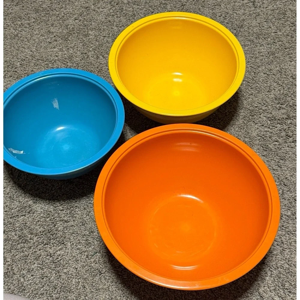 Zak Designs Colorful Nesting Mixing Bowls Set of 3 Plastic Retro Kitchen